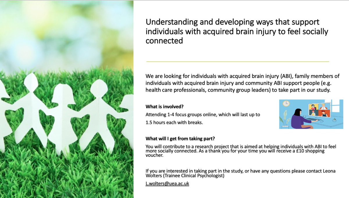 EANPSIG's tweet photo. 🚨 New Research Alert 🚨

We want to understand how to make people living with brain injury feel more socially connected 🧠👬

For this, we're looking for UK-based community support people working with individuals with #brainjury.

For more information, see the picture below 👇🏻 https://t.co/q2ViAcueBN