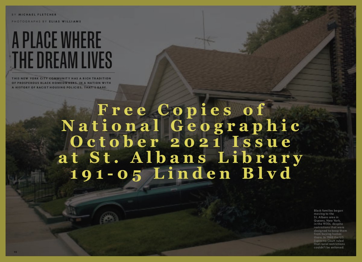 EliasNotAlias's tweet photo. 4r Da Locals. Grab a copy of the NatGeo October 2021 issue featuring my story on Black Homeownership in St. Albans, Queens beautifully written by @Fletchpost. Many thanks to @pritheeva and Maya! https://t.co/gBVNLDbQer