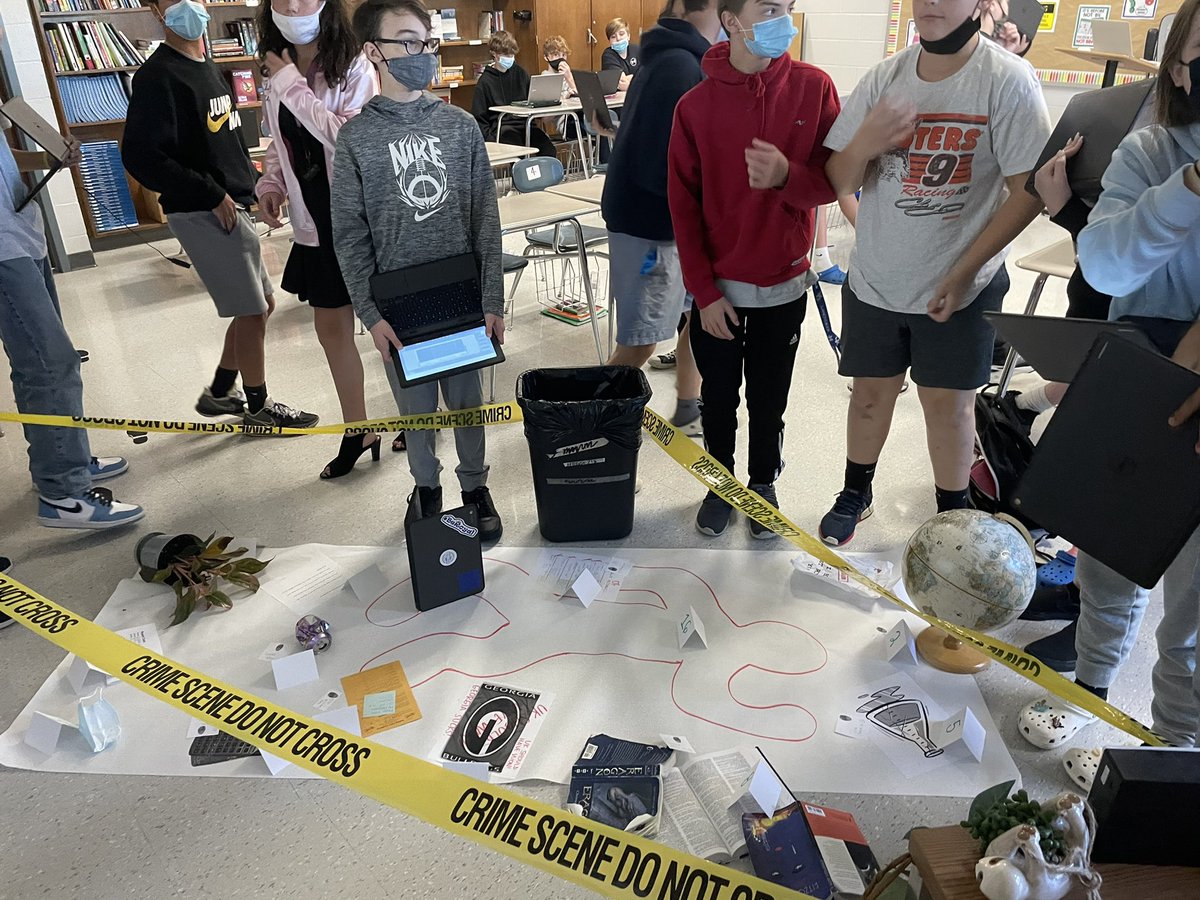Using argument strategies to solve a murder mystery in ELA today! Collecting evidence, inferring, and making claims! #beroyal <a href="/SummitViewAcad/">SVA Principal</a>