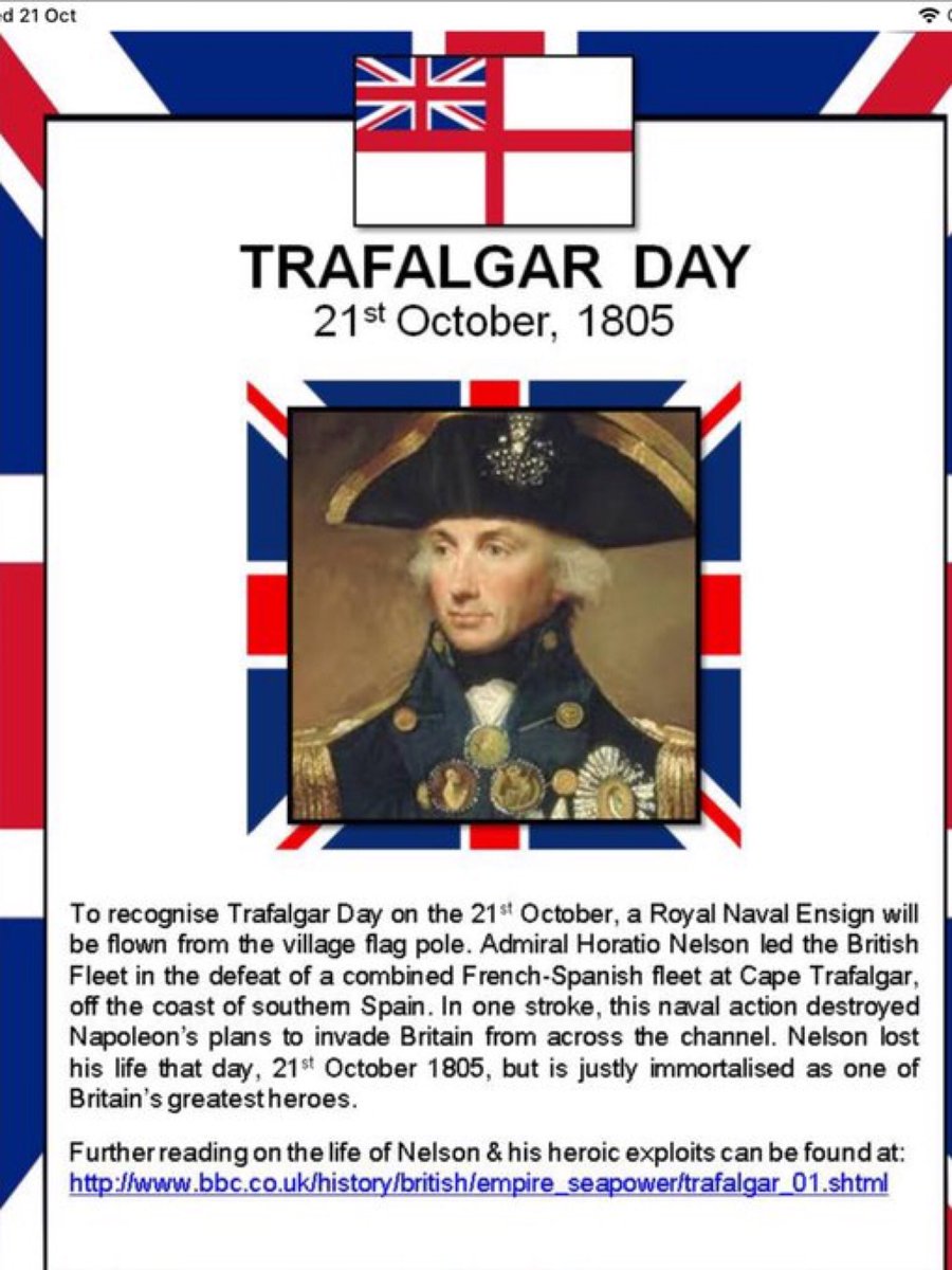 #TrafalgarDay 🇬🇧 

Thursday 21st October ........

Nelson, a national hero