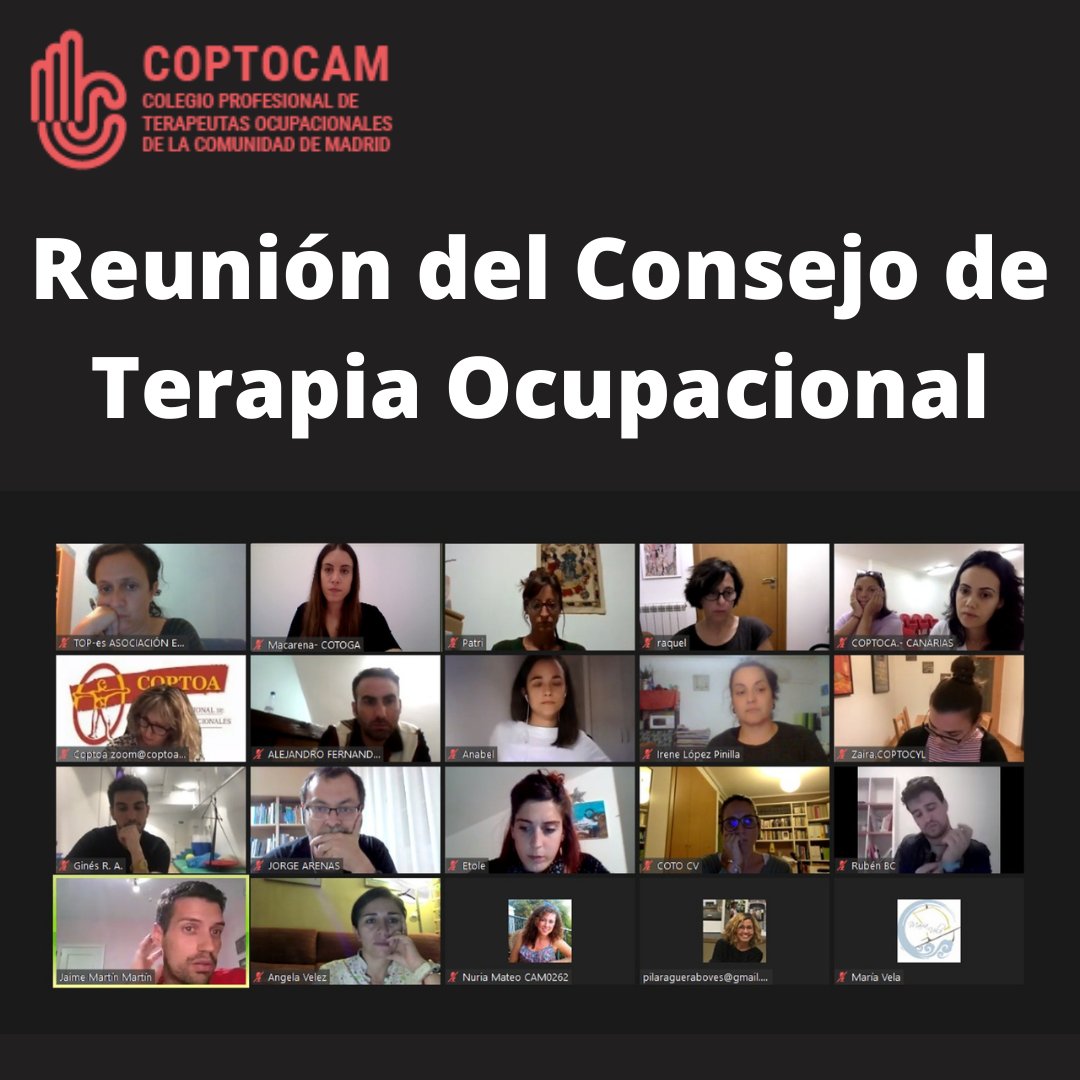 COPTOCAM's tweet photo. Repost @consejoterapiaocupacional
Muy productiva la reunión mantenida ayer con TOP-es.
Aunando esfuerzos por la #terapiaocupacional infantil
REUNIÓN COLEGIOS del @consejoterapiaocupacional
Y @top_esasociacion
#UnionTO
#mesdelaTO
#terapeutasocupacionales https://t.co/CzuPBBt5SZ