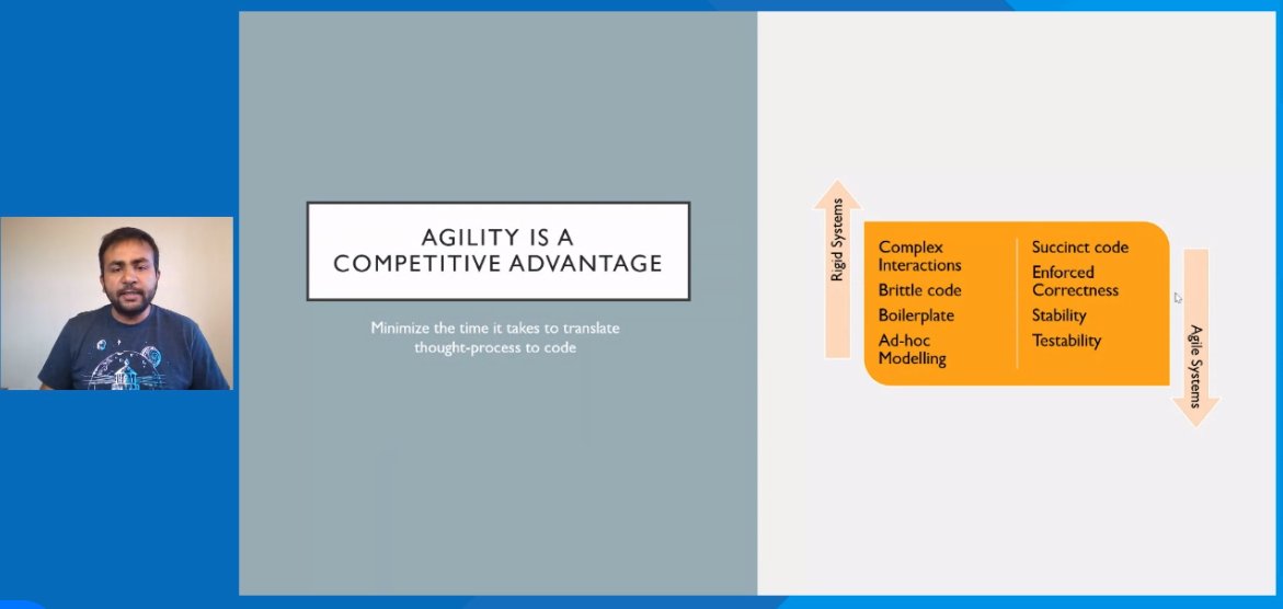 skillsmatter's tweet image. "The more agile a business is, the better a business can respond to a crisis, like COVID-19" - @EggsAreTasty, CTO of @chaldal live at #fsharpx2021 for the closing #keynote of our #fsharpX conference