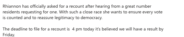 dustin_cook3's tweet photo. NEW: A #yegvote recount has been requested by council candidate @RhiHoyleYEG in Ward Ipiihkoohkanipiaohtsi. Hoyle finished 33 votes behind Jennifer Rice in the initial count. #yegcc @edmontonjournal https://t.co/tO0dQxegUR