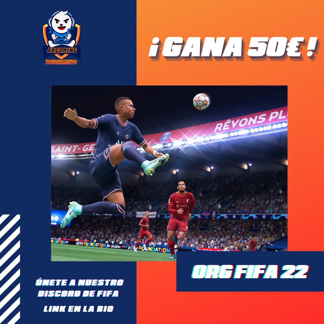 Participa en el primer torneo de ORG en FIFA 22 y compite por ganar 50€ en metálico 💰 !

Podrás consultar todas las reglas de este torneo es nuestro servidor de FIFA  ⚽️

¡No te pierdas la oportunidad de participar en este gran evento!👉 linktr.ee/OrgamingTn