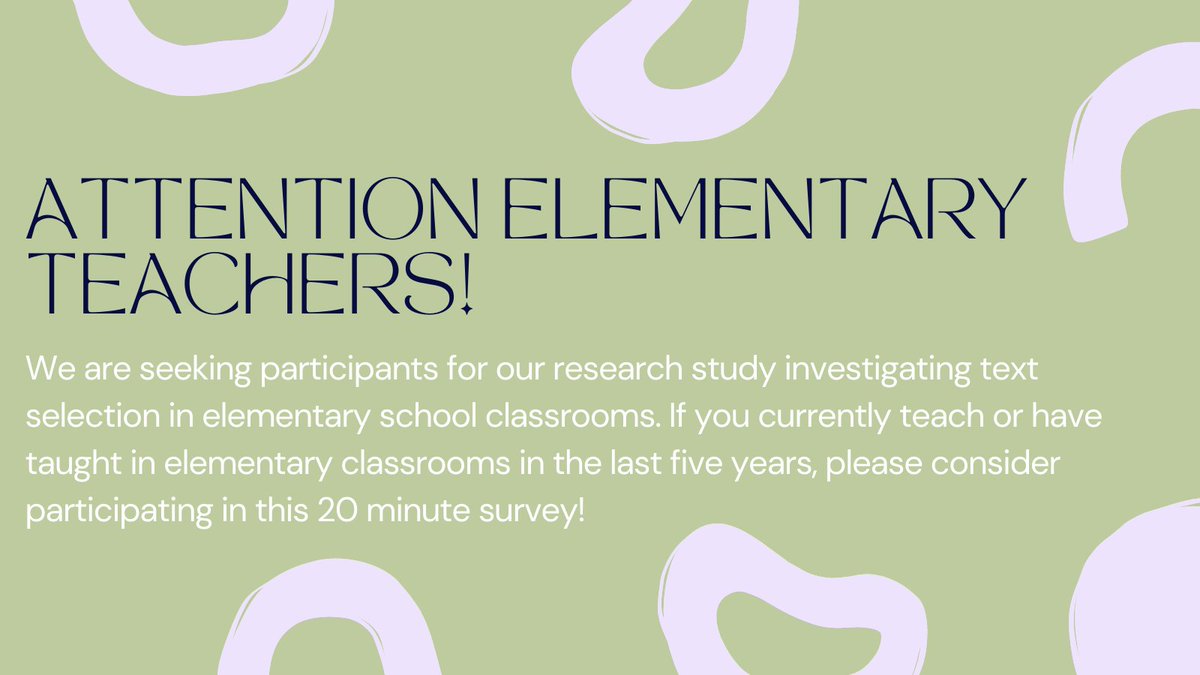 Calling all elementary school teachers: please consider assisting me with my undergraduate research by filling out this survey: elon.co1.qualtrics.com/jfe/form/SV_9M…
<a href="/AllisonBryan225/">Allison Bryan</a> #ElonEd