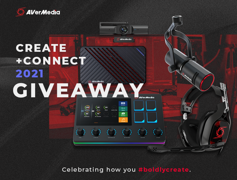AVerMedia's tweet photo. ❗CREATE &amp; CONNECT GIVEAWAY❗

We're giving away a FULL stream kit!

▶️ Live Gamer ULTRA cap card
▶️ PW513 4K webcam
▶️ Live Streamer NEXUS + dynamic XLR mic
▶️ @ASTROGaming a40 headset

1. Follow @AVerMedia
2. Sign up here: https://t.co/7Rlj7scRyi
3. Be in chat when we announce! https://t.co/fRoaxQL9MO