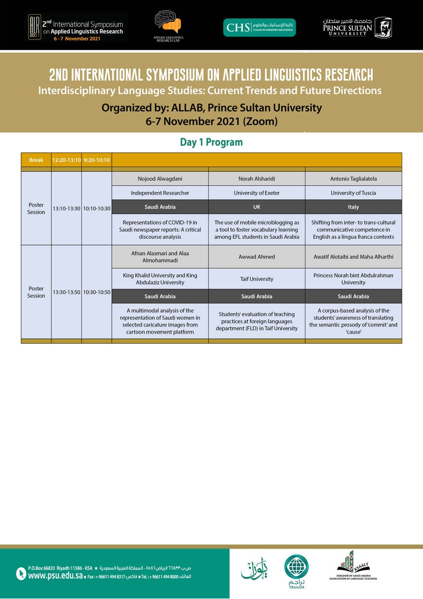 LCRL_PSU's tweet photo. Registration links for Day (1) of the 2nd International Symposium on Applied Linguistics Research (ALR2021): 

#PSUALR2021 

Room (1) https://t.co/3Cw8uPRMRM

Room (2) https://t.co/tMXcf0tFOo

Room (3) https://t.co/DnyZIh0e0z

Room (4) https://t.co/skyVg3XADz https://t.co/gWM57zY99M