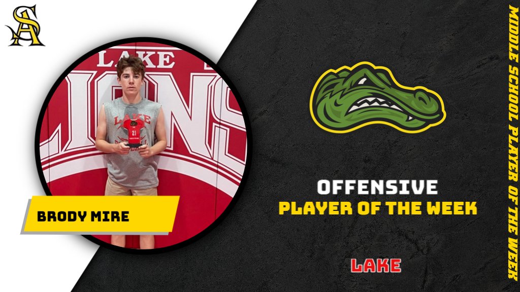 stamantfootball's tweet photo. Congrats Brody! #FutureGator #MiddleSchoolPlayerOfTheWeek #GatorNationStrong https://t.co/PEecX3tFVT
