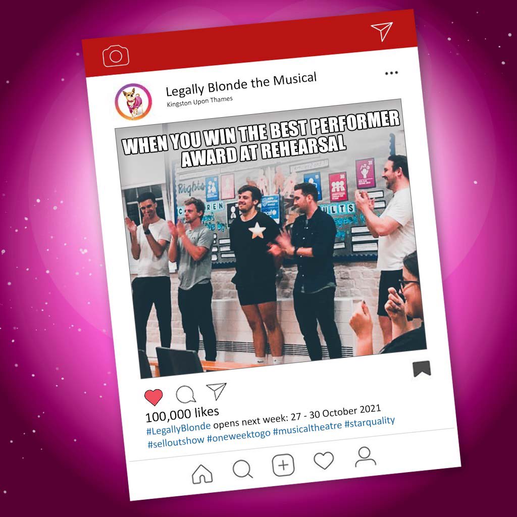 Legally Blonde opens one week today!👱‍♀️🐕 
Less than 30 tickets remain - get them while they’re hot 🔥 ticketsource.co.uk/mayhem 

#legallyblonde #kingstonuponthames #musicaltheatre #mayhemtheatre #SWLondon #londontheatre