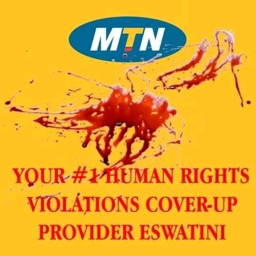 CPSwaziland's tweet photo. Blood on your hands @MTNSwaziland
#VoteANC #PutPeopleBeforeProfits https://t.co/R5c9xeXXBG