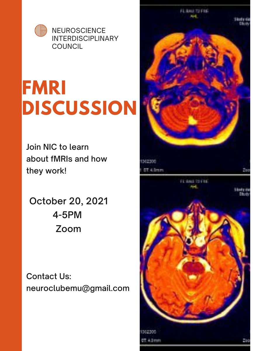 NeuroscienceIn1's tweet photo. Join us today at 4PM on Zoom to learn about fMRI! 🧠 https://t.co/2klV9bl5Vj