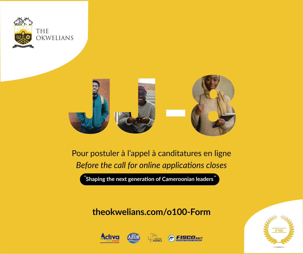 Don't miss your chance to be recognized among the best students in Cameroon! This is an opportunity to benefit from a personal and professional development program and to take advantage of internships with major local structures. Apply here theokwelians.com/o100-form
#theo100