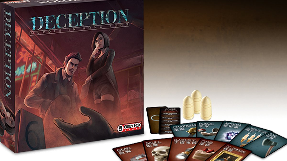 GreyFoxGames's tweet photo. Find out who among you can cut through deception to find the truth and who is capable of getting away with murder! #game #Gaming #kickstarter #Crowdfunding #Games #boardgame #boardgamer #boardgames #tabletop #TabletopGames #BGG #GameNight #GreyFoxGames #DeceptionGame https://t.co/grtYn929Za