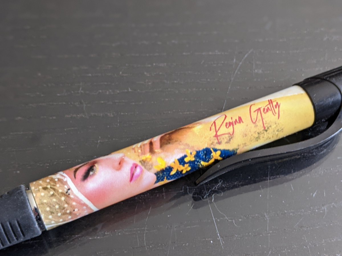LadyShuzzbutt's tweet photo. The @Reginagently pens are the most sought after in our house for so many reasons. Can we order more? PS)  happy early birthday! https://t.co/cUkcDF0PeC