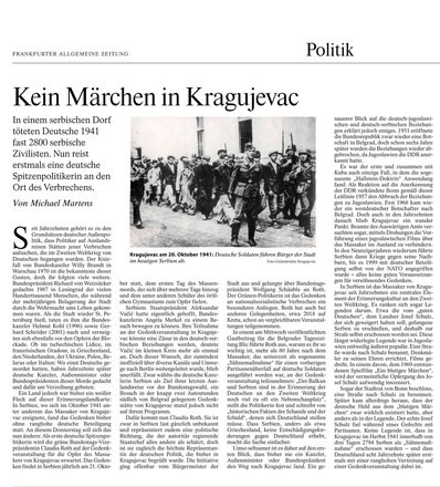 It is a cornerstone of 🇩🇪 foreign policy for its politicians to visit sites of Nazi-atrocities in Europe. Serbia has been one of the few exceptions. In 2021 Claudia Roth, Vice President of the Bundestag, takes part in the commemoration of the 1941 massacre of Kragujevac.(FAZ)