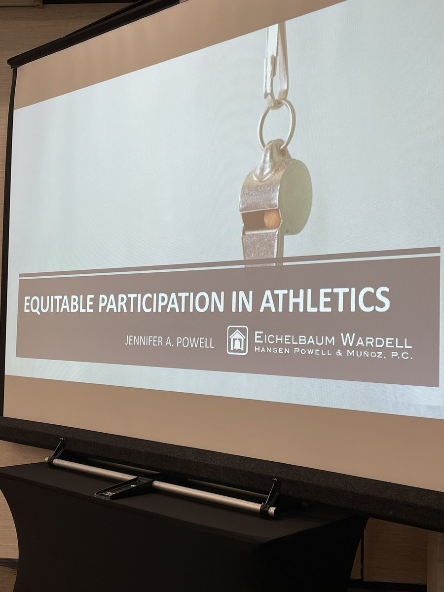 TXTitleIXAdmin1's tweet photo. We’re about to begin again and hear @jpowell_edlaw discuss equitable participation in athletics. #titleix #txed @EichelbmWardell https://t.co/SKhjtSYV3z