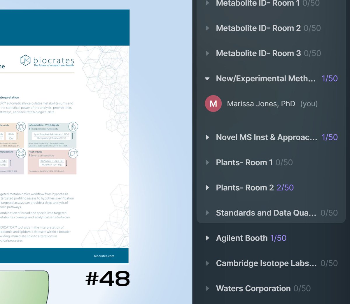 Dr_MarissaJones's tweet image. Hope to see you at the #MANA2021  Wednesday poster session! Come check out poster #48 in spatial chat under &quot;New/Experimental Methods&quot; to learn how @biocrates_life addresses the two main challenges of #metabolomics.