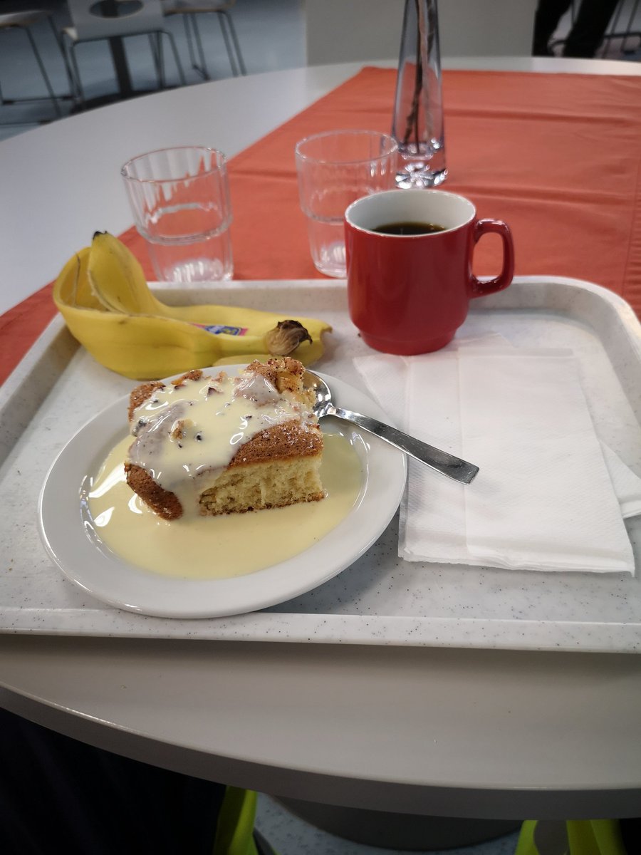 JuhaTenhonen's tweet photo. #ruokatauko #lounas #leipÀÀjabanaani #pÀivÀkahvit #omenapiiras ja #vaniljakastike https://t.co/0qQQykaUqY