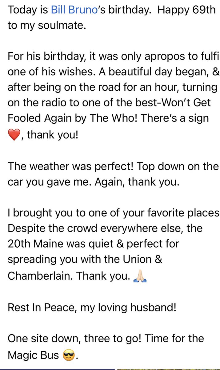JeannetteBruno's tweet photo. Happy Birthday in Heaven, to my loving husband, @billbruno2 I miss you terribly, I love you endlessly. Read more in the pic below 🙏🏻❤️😇 https://t.co/b5f2KgG7kI