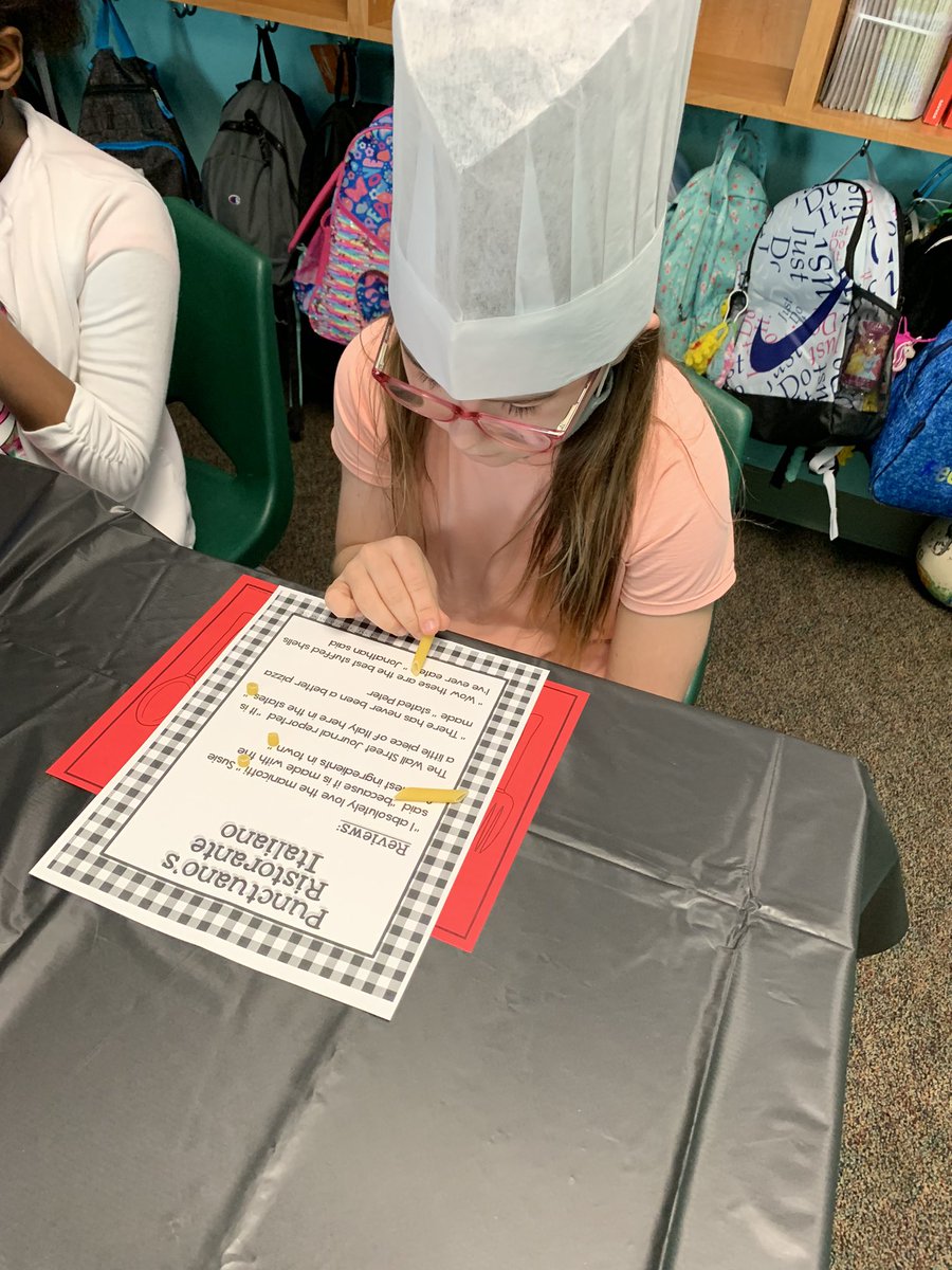 Book tasting day to kick off our non fiction unit! Also a little punctuation and comma practice with noodles! We had a fun day as chefs today!