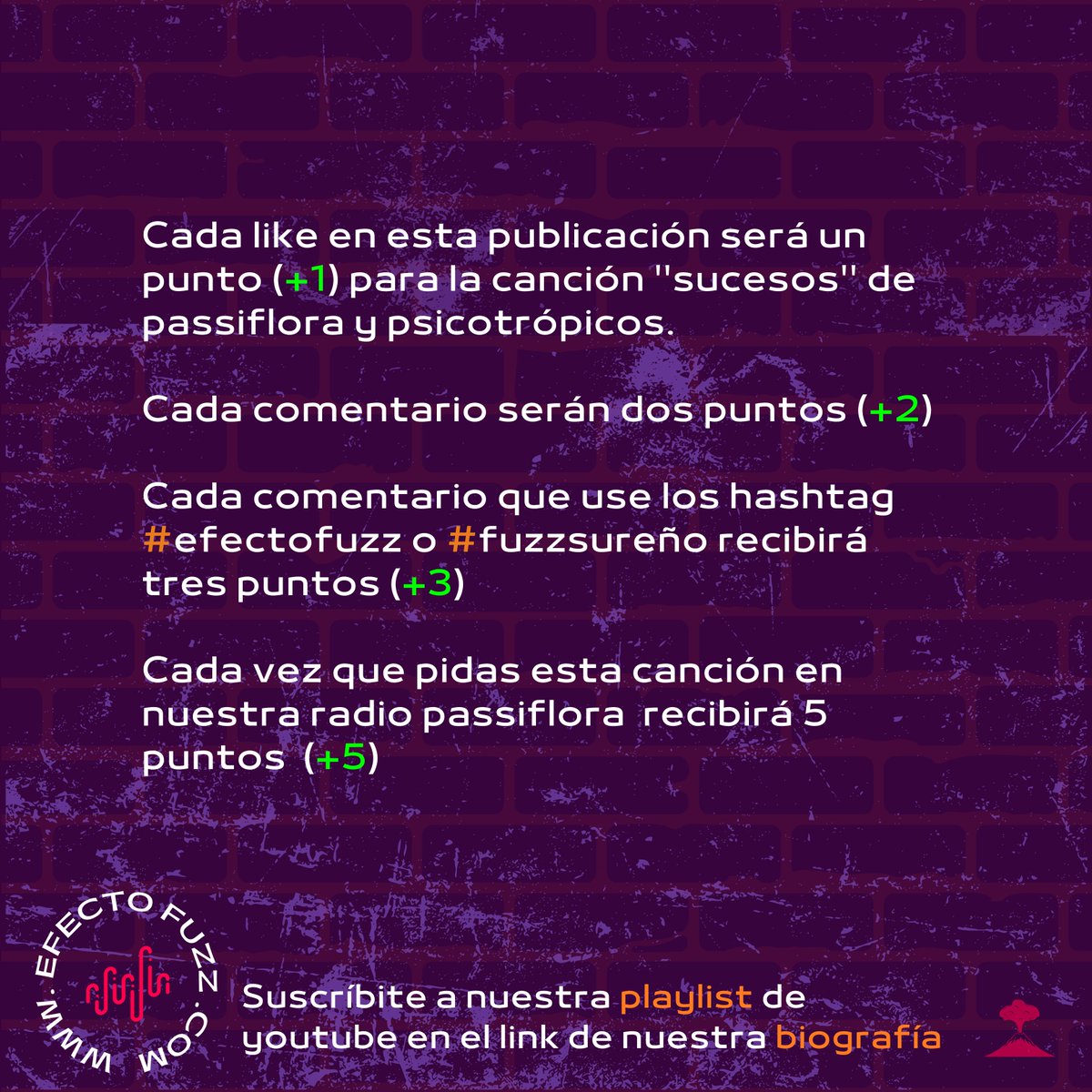 Efectofuzz's tweet photo. Vota por 🍄Passiflora y Psicotrópicos con su canción ''sucesos'' 💥 y suscríbete a nuestra playlist de youtube con lo mejor del rock del sur en siguiente link: https://t.co/MnyNuc0diZ
 #efectofuzz #fuzzsureño #rockipiales #ipiales #passifloraypsicotropicos #passiflora #rockpasto https://t.co/8AR1c552Ei