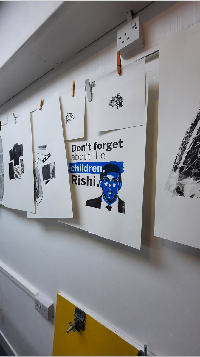 After an 8 year break from printing (since A-level) it's been great fun getting back in the studio with <a href="/The_Printery/">The Printery Studio</a>.

Featuring today's 'rubbish prints' and some of our #NewDealForChildren Rishi prints *in the physical plane* (not just living on Twitter)