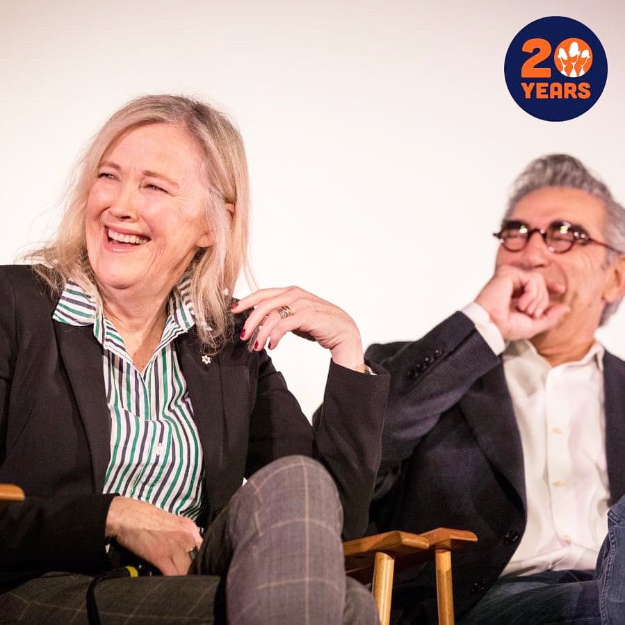 SFSketchfest's tweet photo. #SketchfestFlashback 2019, 18th fest: Catherine O’Hara and @Realeugenelevy share a laugh at the “Best in Show” Reunion at The Castro Theatre. Photo: @JakubMosur

SF Sketchfest returns to celebrate 20 years January 7-23, 2022! Lineup Announced Nov. 19 / On Sale Nov. 21! https://t.co/JUqZKhdIN9