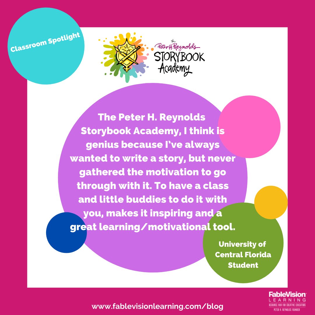 FableLearn's tweet photo. Classroom Spotlight: #StorybookAcademy Edition. See the @peterhreynolds Storybook Academy in action here: https://t.co/5ciLYWo4HF
#WriteItWednesday https://t.co/oEWqsYyBSl