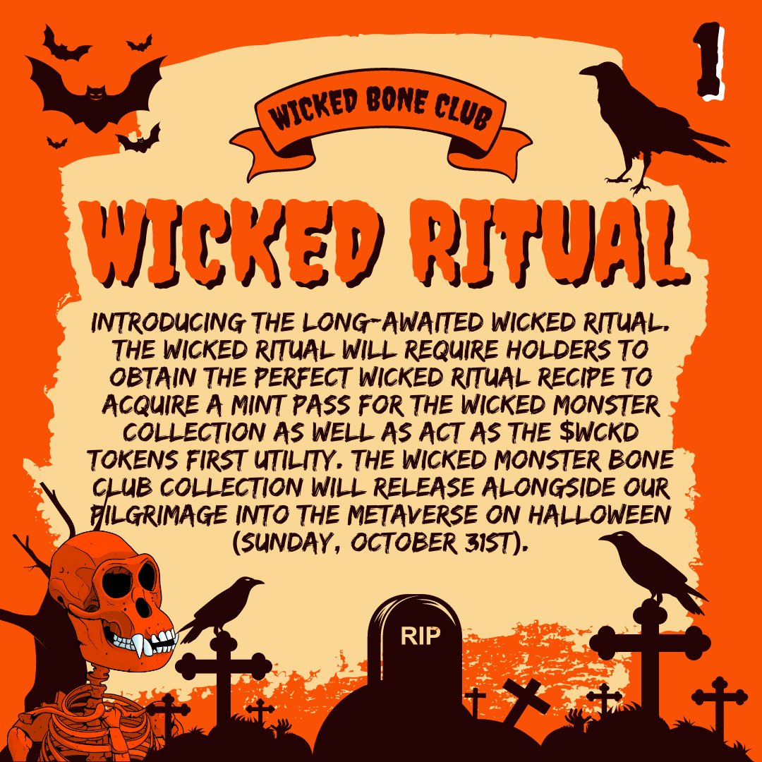 WickedBoneClub's tweet photo. For anyone who missed it, here is a rundown of the Wicked Monsters release happening alongside our Metaverse event on October 31st! 👀 It’s about to get real spooky on Halloween! 🎃 #TheMonstersAreComing #WickedBoneClub #NFT https://t.co/yXu4KfQAQ1