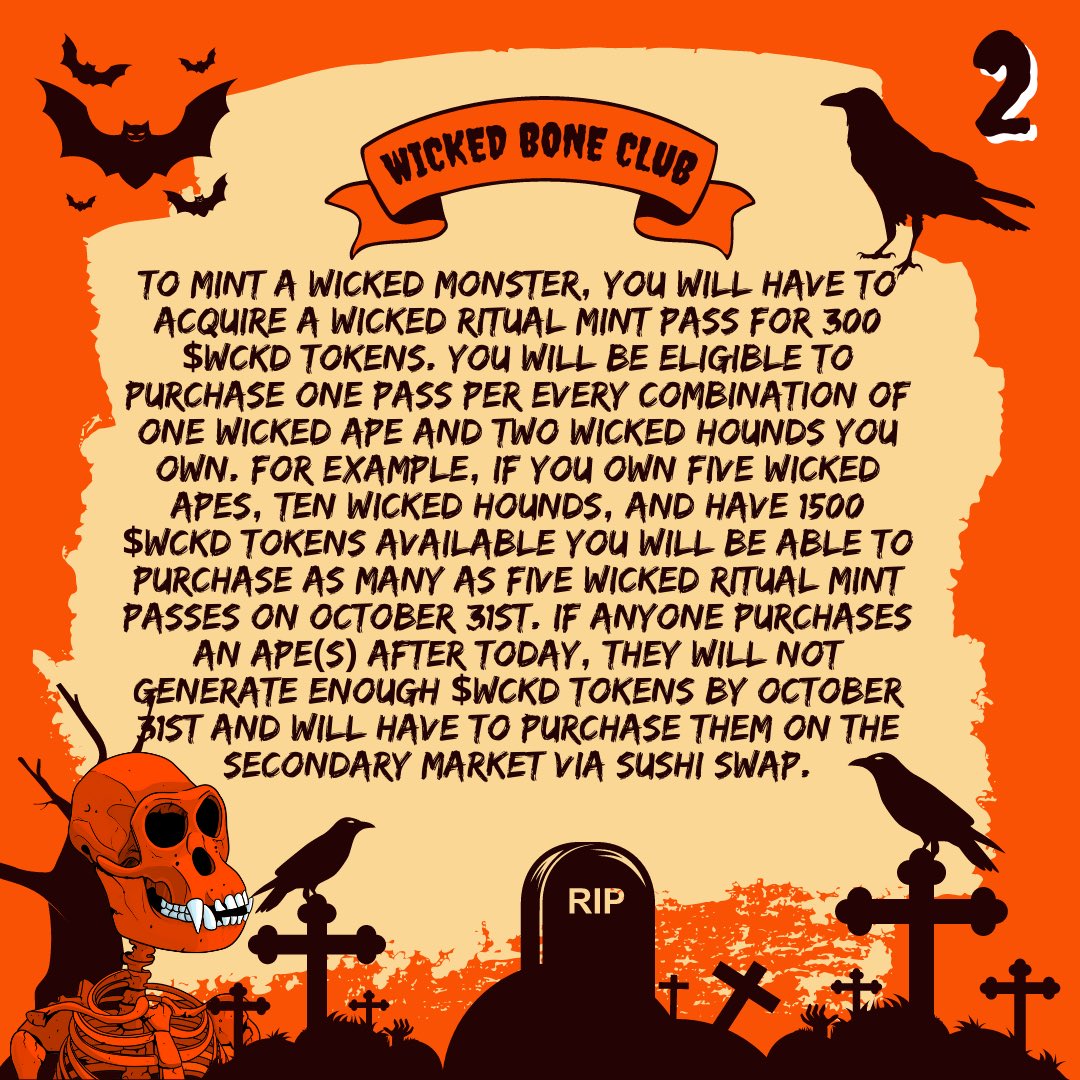 WickedBoneClub's tweet photo. For anyone who missed it, here is a rundown of the Wicked Monsters release happening alongside our Metaverse event on October 31st! 👀 It’s about to get real spooky on Halloween! 🎃 #TheMonstersAreComing #WickedBoneClub #NFT https://t.co/yXu4KfQAQ1