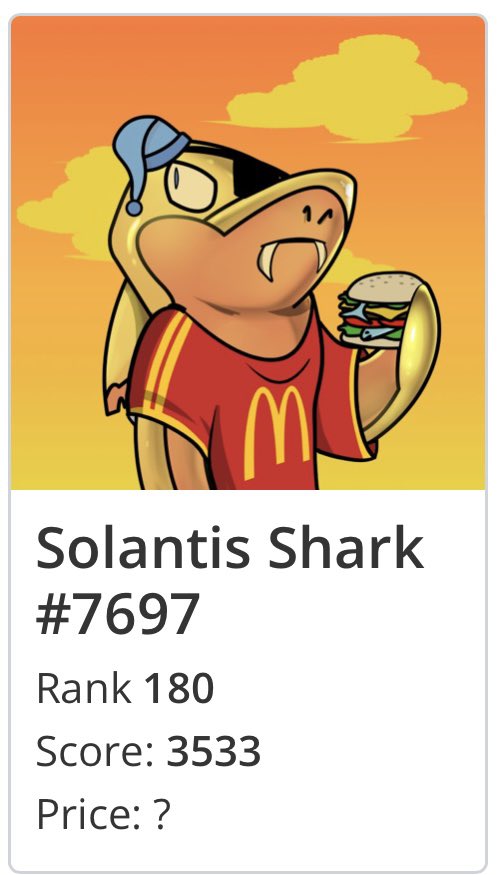 thejayfish's tweet photo. BULLISH ON @SolantisNFTs !! 🔥 🔥
Lucked up and received a rank 180 out of 9999 !!! Check out the fish burger and the McDonald’s shirt!! #Solana #SolanaNFT #Solantis
#SquidGames is NEXT! Stay tuned 👀 https://t.co/rSf280rd50