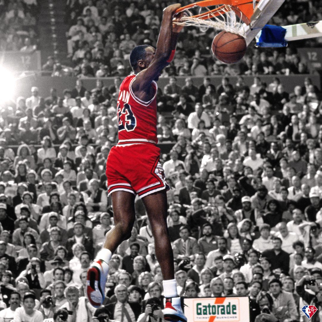 Gatorade's tweet photo. To the player every player wants to be like. Thank you MJ, for setting the bar for Greatness. #NBA75 https://t.co/UibTopeAVm