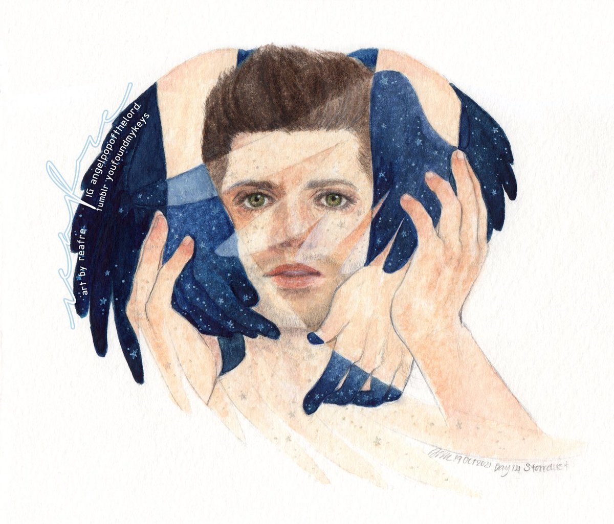 reafre's tweet photo. Day 14 Stardust
art by reafre
date : 20 Oct, 2021
tools : pencils, watercolour on paper
Suptober21 art prompts by winchester-reload, thank you for hosting this.
Please don’t repost/reuse my photos/arts
#suptober21 #stardust #destiel #profoundbond #castiel #reafresuptober21 https://t.co/2A831NYDIr