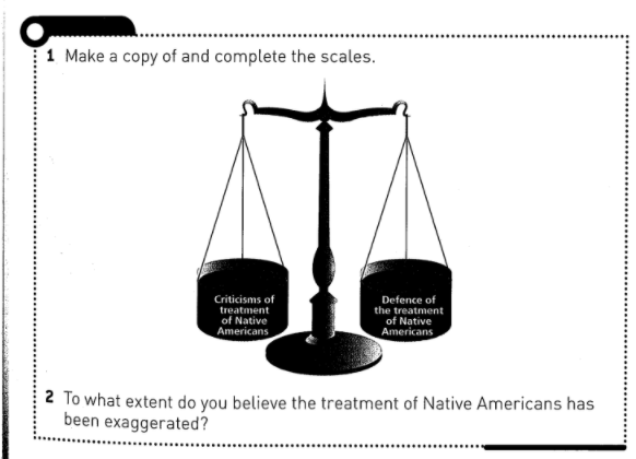 I do some history mentoring and while prepping for tomorrow's session i have some questions for you <a href="/AQA/">AQA</a>.

In what world is this is an acceptable question/exercise to ask students to complete on the history of Native Americans in late 1800s US? Actually horrified.