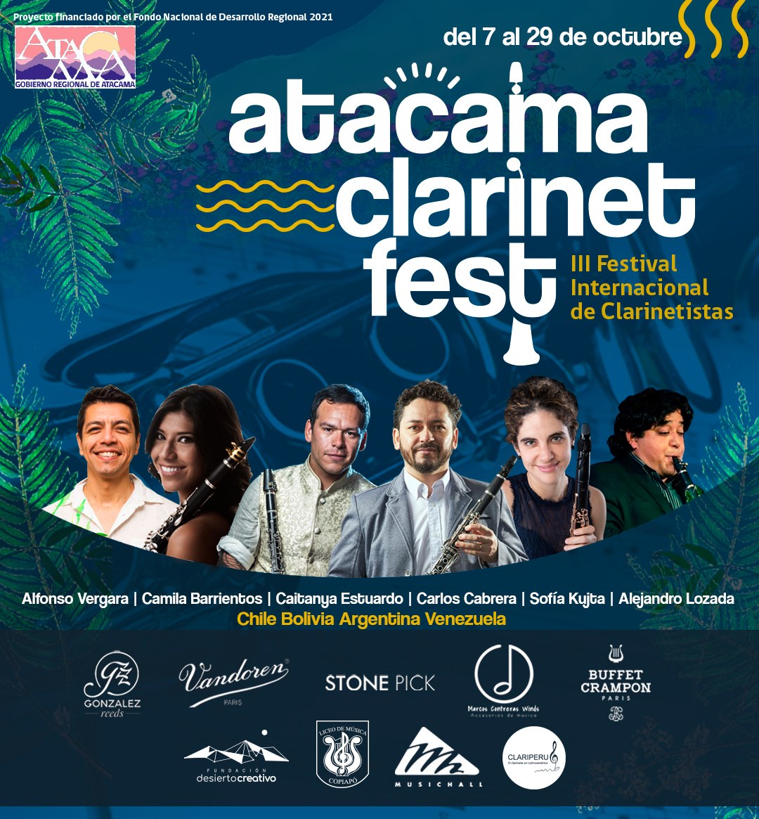ClariperuNews's tweet photo. No se pierdan las actividades del #atacamaclarinetfest que están organizadas durante todo el mes de octubre. ¡Sigan este evento en Facebook!
#clarinetistas #clarinete #comunidadclariperu #clarinetfest https://t.co/howKvZZ1OX