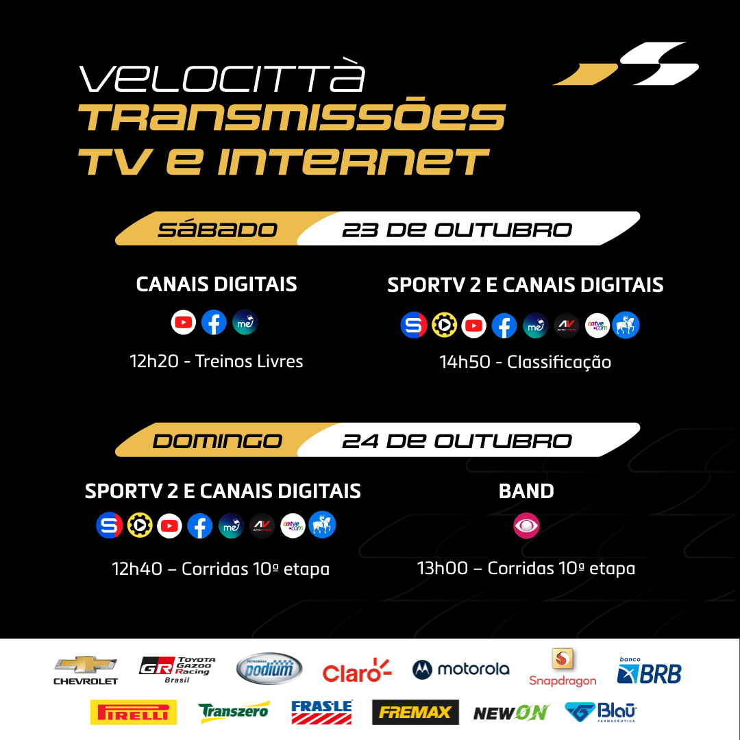 stock_car's tweet photo. Não perca nenhuma transmissão deste fim de semana!
#StockCar #Chevrolet #Toyota #Pirelli #PetrobrasPodium #Claro #Transzero #Blau #Frasle #Fremax #NewOn #Axalta #SKF #Viemar #Mangels #Protechtor #Realradiadores #MagicBrazil #StockAutoService #BRB #Snapdragon #hellomoto https://t.co/rdXdC1UBGj