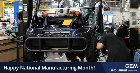FairchildEquip's tweet image. Did you know 100% of @Polaris_GEM &apos;s are manufactured in Anaheim, CA? Polaris Commercial uses MGVs (manually-guided vehicles) in the manufacturing process to help improve ergonomics and reduce waste. #manufacturingmonth #sustainablemanufacturing #polariscommercial