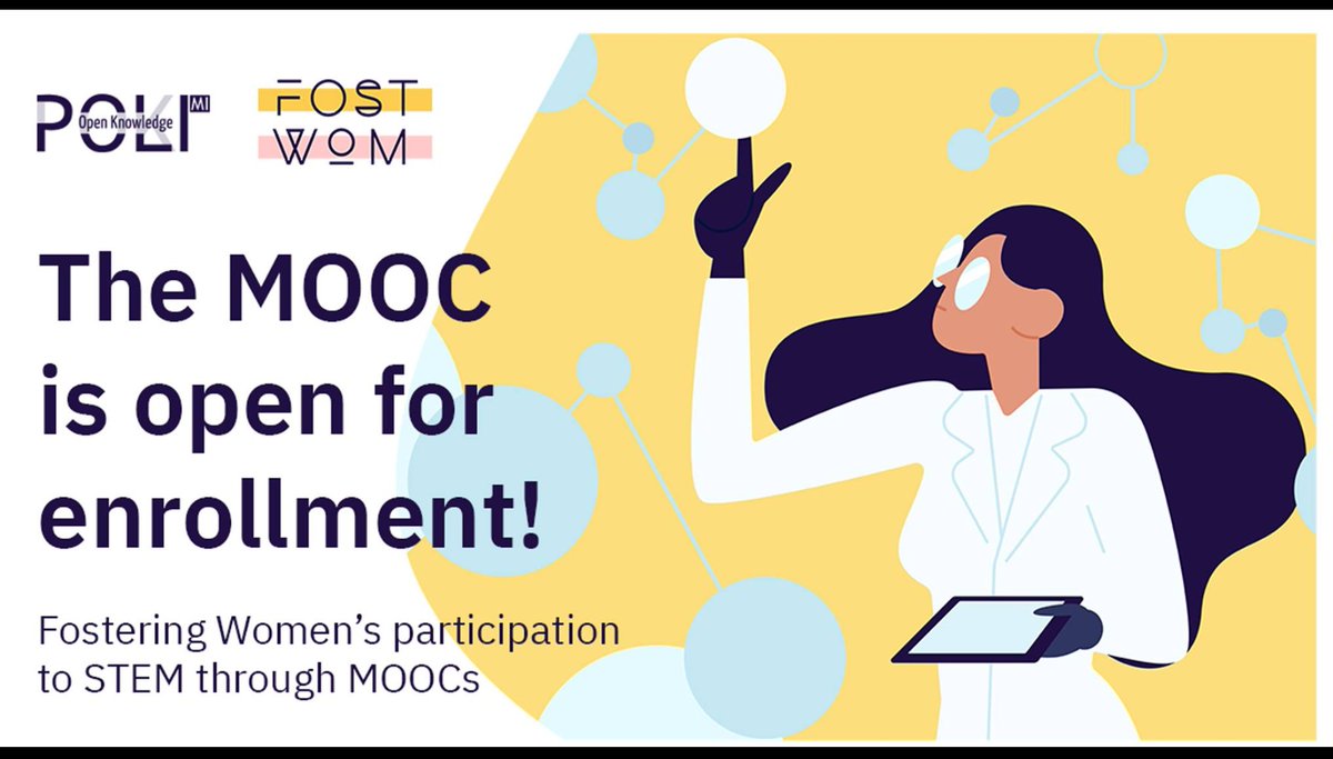 Sei ancora in tempo per l'iscrizione al MOOC pok.polimi.it/.../course-v1:… Fostering women's participation to STEM through MOOCs su pok.polimi Io mi sono iscritta!!! progetto Erasmus+ <a href="/FostWom/">FostWom</a>  @pokpolimi