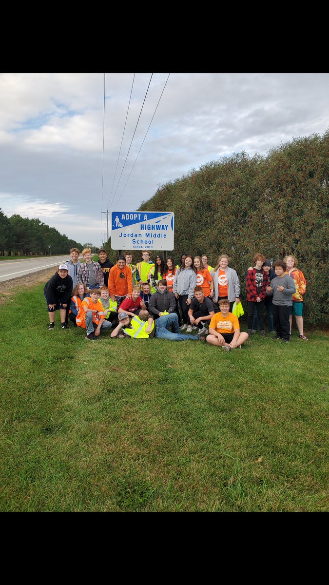 It was a great morning of service at JMS! Thanks to the Jordan Fire Department for helping us stay safe while cleaning the highway!
