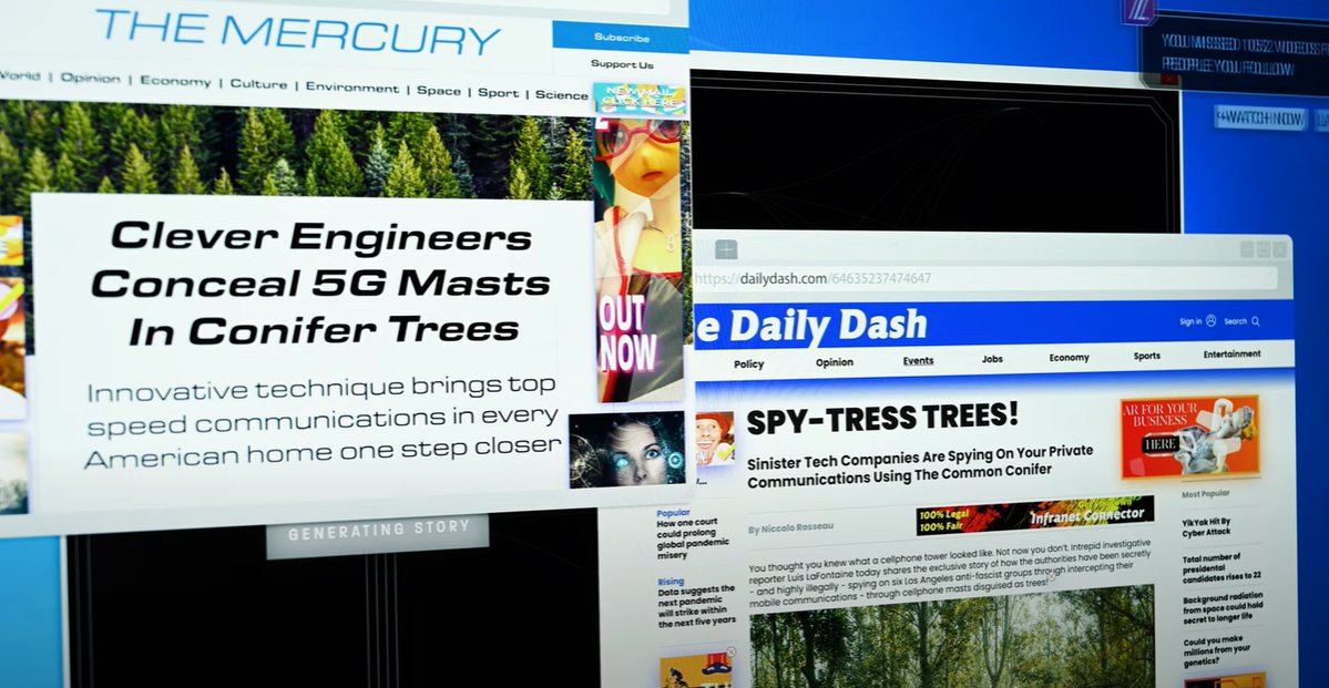 Ok this is pretty cool: I'd forgotten I also created and named a bunch of social media platforms, news sites (Triumph Media), headlines and tweet-equivalents (dabs...)

Lookit! It's on screen!😊
youtube.com/watch?v=ys4df3…