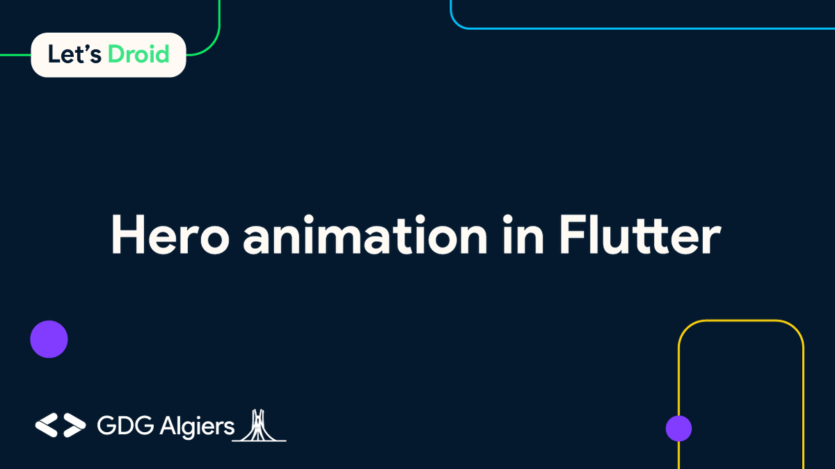 GDG_Algiers's tweet photo. Do you want to know how to make beautiful animations in #flutter? π€
This #tutorial is for you to build your #Flutterapps with the #HeroAnimation widget so let's go πββοΈ
want to see the result? check it out here πhttps://t.co/7A5hzP2P2B
#gdg #wtm #gdg_Algiers #dev #lets_droid https://t.co/tACFPUOJLF