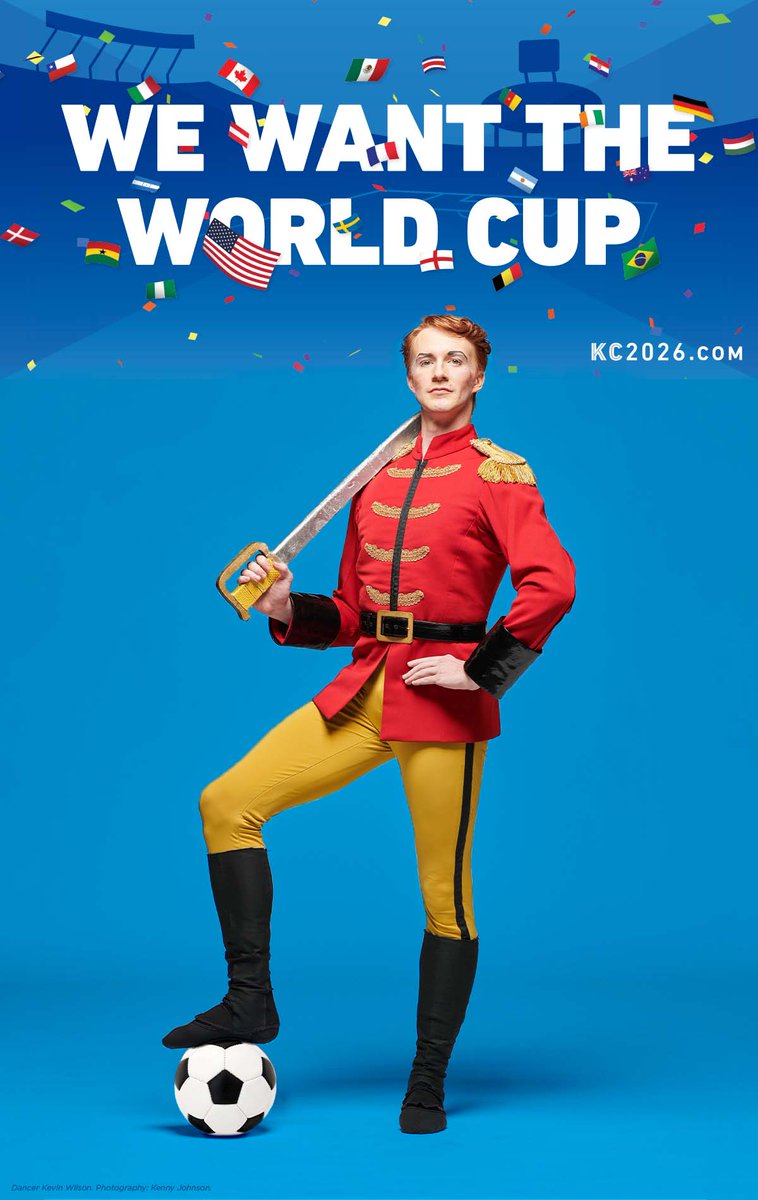 kcballet's tweet photo. Bring the World Cup to the heart of it all!!
#KC2026 #KCBallet #TheNutcrackerIsAStriker #HeartofKC @FIFAWorldCup #WorldCup #VisitKC #GoodToHaveGoals @KC2026WorldCup https://t.co/yDtn0wv8X8