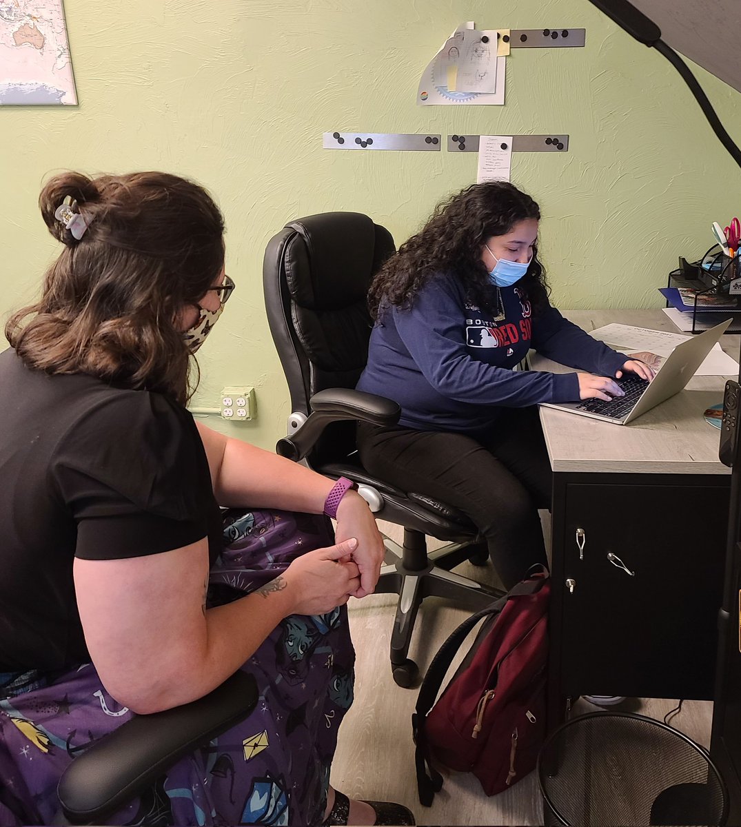 Alejandra and Miss Jen are working on college essays and scholarships #FutureNursingStudent #MentoringMatters #EducationMatters #EveryKidDeservesAPAL