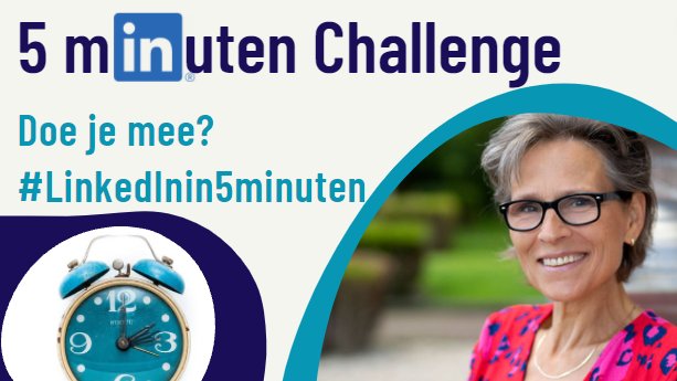 5 dagen - 5 minuten per dag - stappen zetten voor betere zichtbaarheid op LinkedIn. Doe je mee?
Zet in commentaar "Ja, count me in" Of stuur me direct een DM met je mailadres. Je krijgt elke dag een tip om te groeien met 5 minuten per dag. Net als complimentjes in je relatie. :)