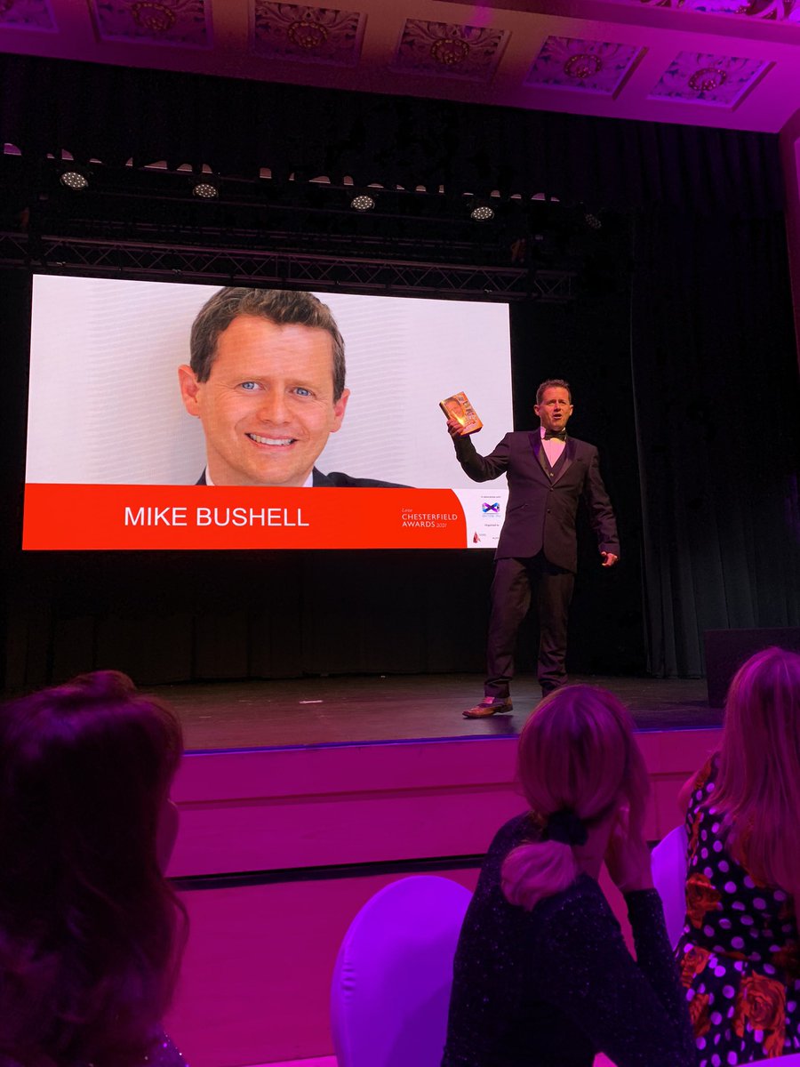 Great to see  <a href="/mikebreakfast/">Mike Bushell</a> from <a href="/BBCBreakfast/">BBC Breakfast</a> presenting  the Love Chesterfield awards and talking fondly about his visit to <a href="/spireitestrust/">Chesterfield FC Community Trust</a>  and walking football.<a href="/ChesterfieldFC/">Chesterfield FC</a> <a href="/DesChes/">Destination Chesterfield</a>  #Lovechesterfield