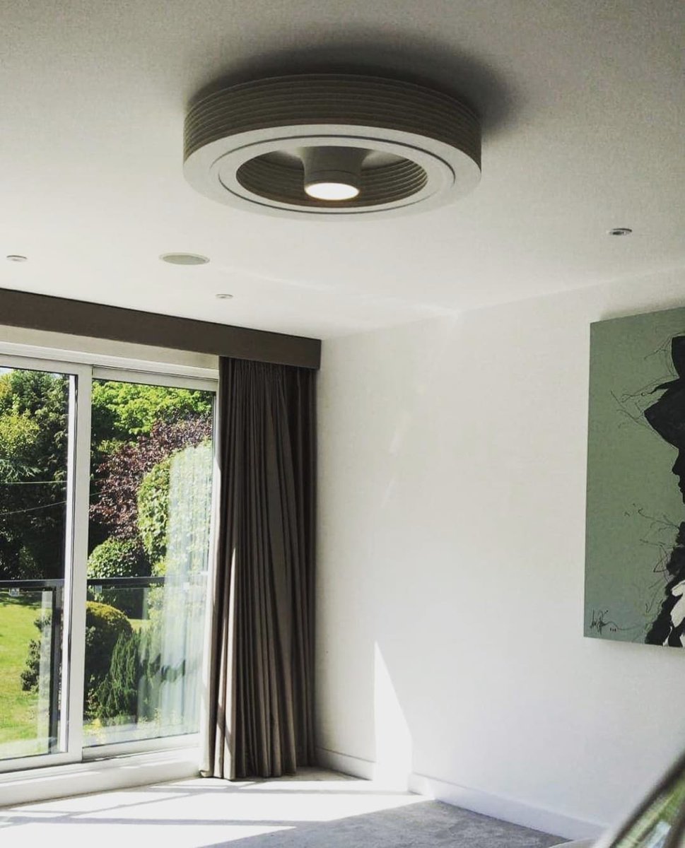 ExhaleFans's tweet photo. "Replacing all the traditional ceiling fans with the Exhale bladeless fans. They're amazing! Definite improvement on air circulation and they are whisper quiet." Thanks Brian! Another day, another satisfied customer. ⭐⭐⭐⭐⭐ #exhalefans https://t.co/eM7ZiI2abF