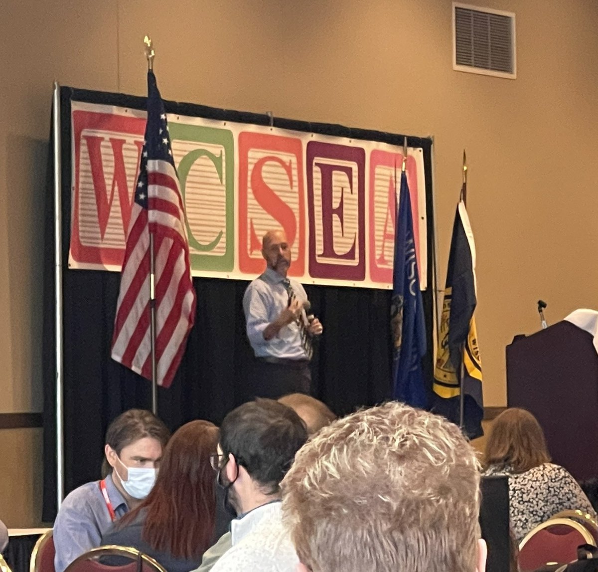 Joe_Sanfelippo's tweet photo. Thanks #WCSEA!!!!! You were fantastic!!!! Service and silence are not the same things…tell those stories. Thanks for having me!! #impactTheNarrative #HackingLeadership https://t.co/IeUTnTbqbD