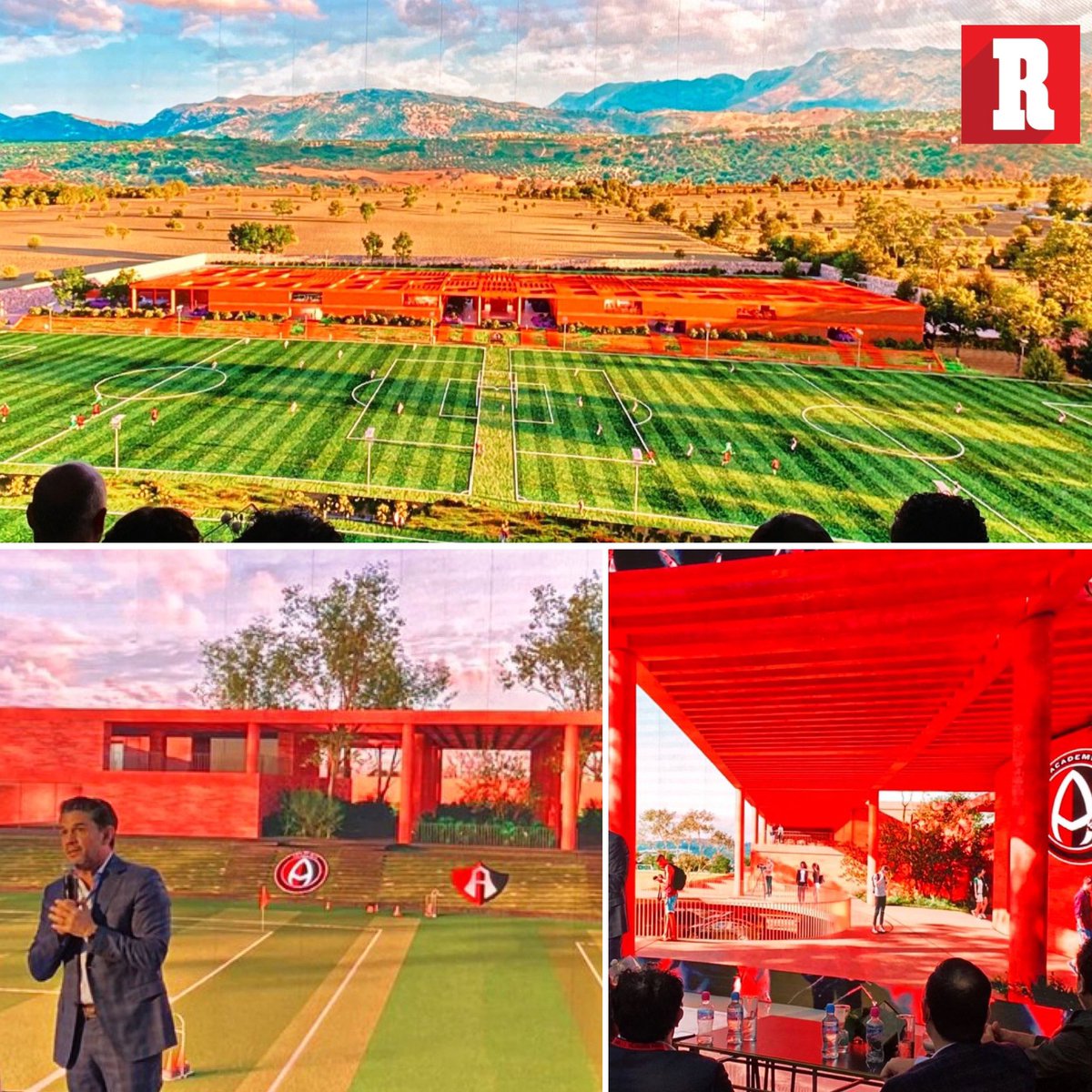 record_mexico's tweet photo. LA NUEVA ACADEMIA ❤️🖤

Alejandro Irarragorri, presidente de Grupo Orlegui presenta al nuevo proyecto de la Academia Rojinegra.

Siete hectáreas en donde se formarán los futbolistas del @AtlasFC a partir del 2022. De primer nivel. 

📸 @Carlos_Ponz https://t.co/Qqk83DWh7t