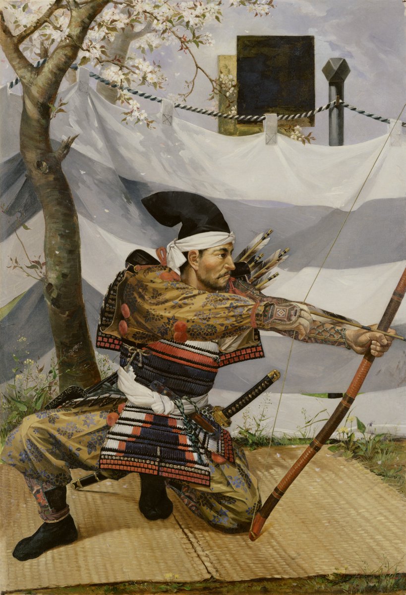 NihonBijutsushi's tweet photo. 曽山 幸彦　そやま さちひこ　Soyama Sachihiko　1860–1892

《武者試鵠　むしゃ しこく》

1890（明治23）年
東京国立博物館 https://t.co/jPAlZDdu3J