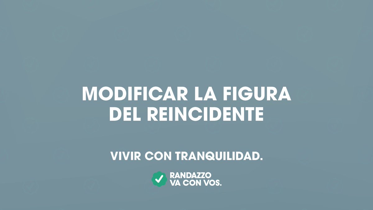 Necesitamos trabajar en la figura del reincidente. 

Una persona condenada, haya estado presa o no, tiene que entrar en esta categoría.
